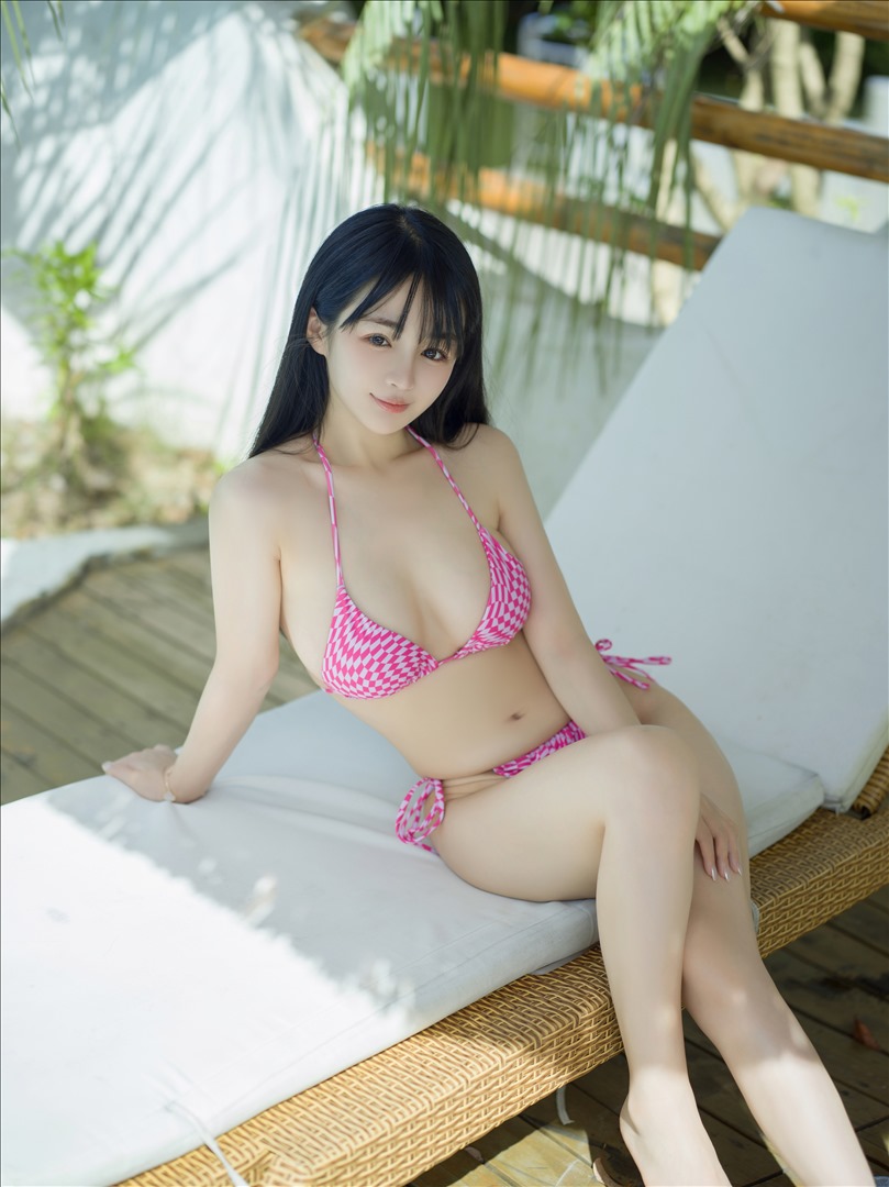 桜井宁宁 粉色泳装 微风[50P-376.7M]